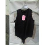 PrettyLittleThing Shape Black Stretch Seamless Sleevless Bodysuit, Size: S - Good Condition With