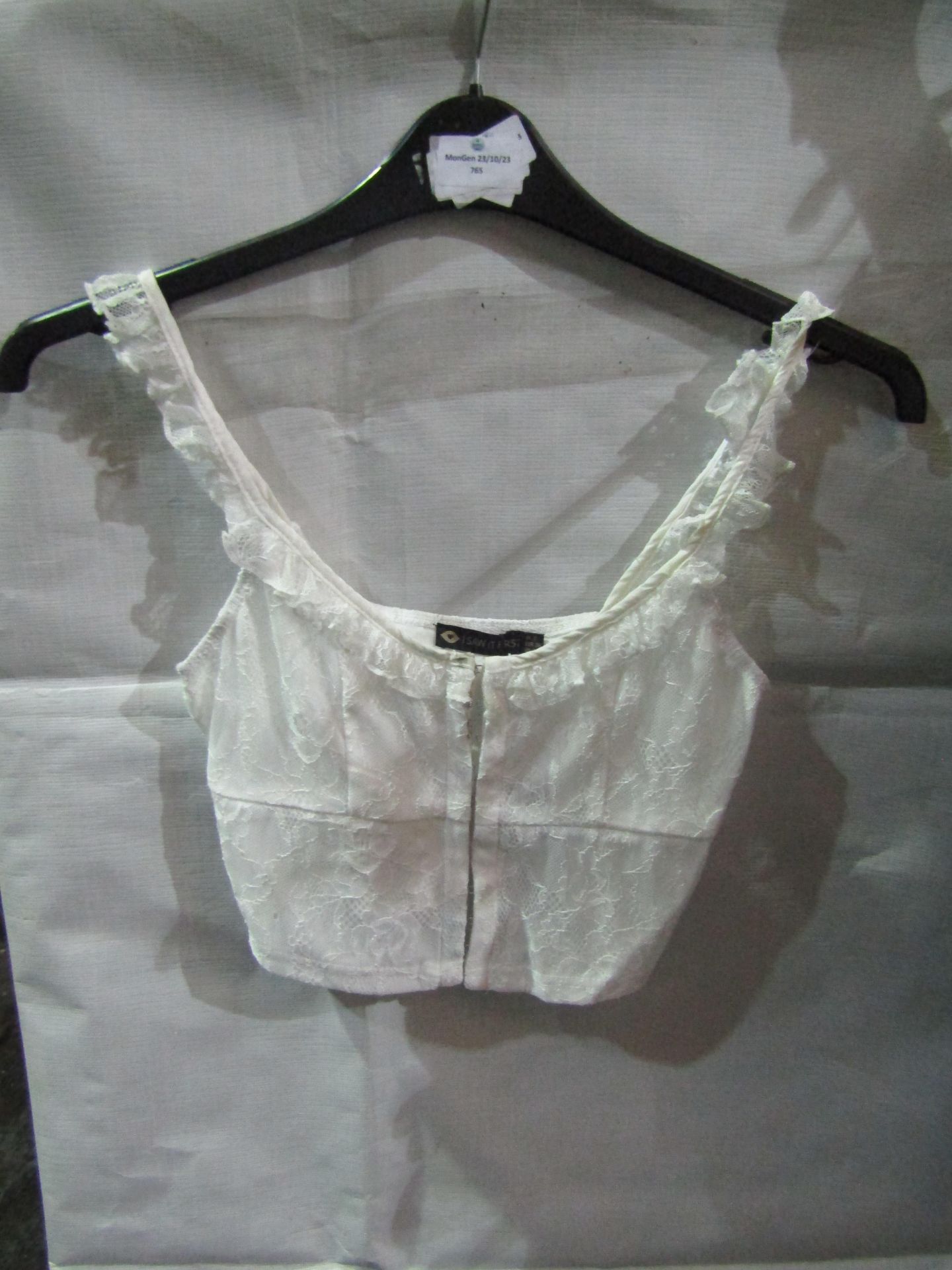 Saw It First White Laced Crop Top, Size: 8 XS - Good Condition With Tag.