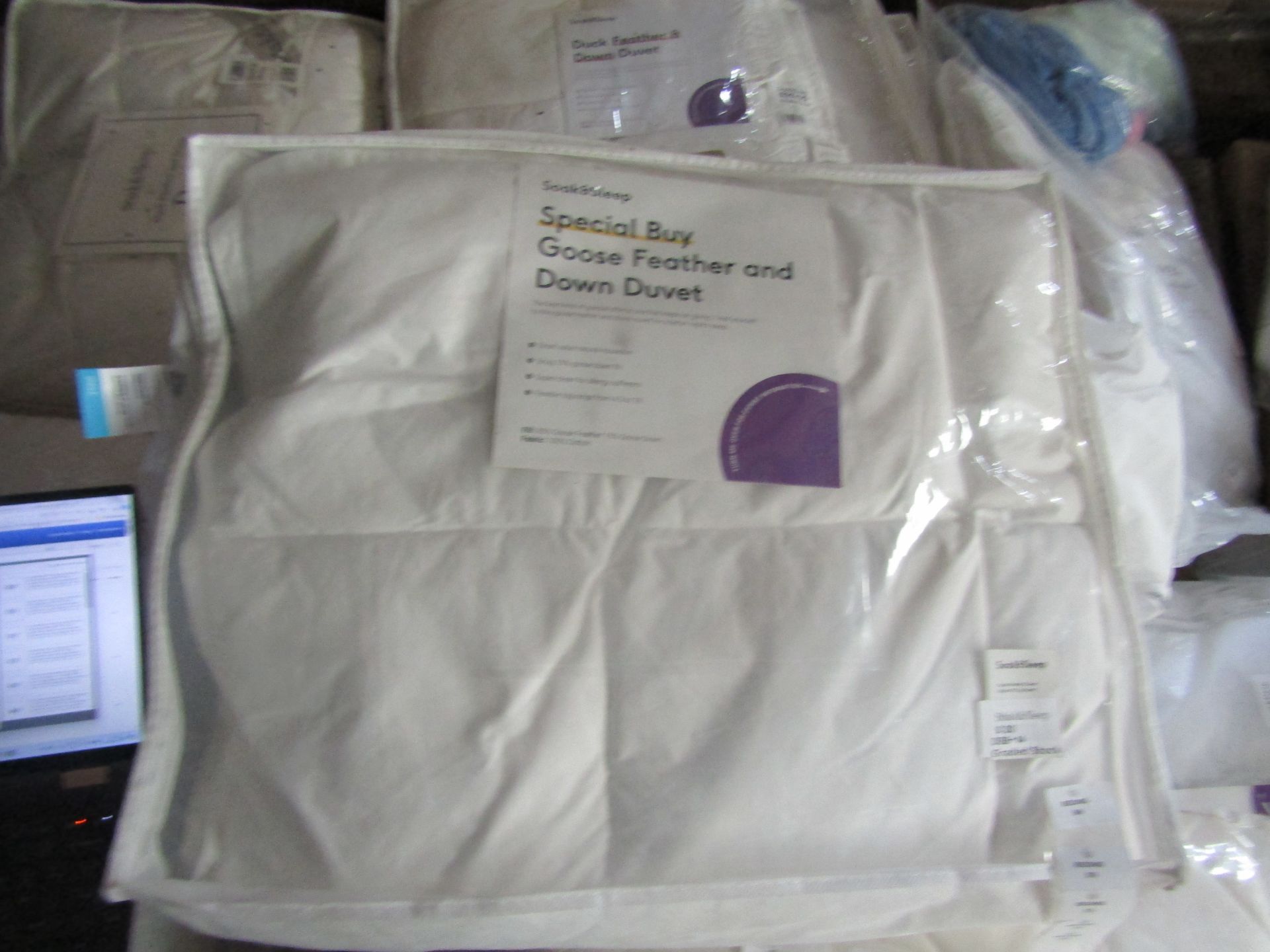 Soak & Sleep 4.5 Tog Goose Feather & Down Single Duvet RRP 55