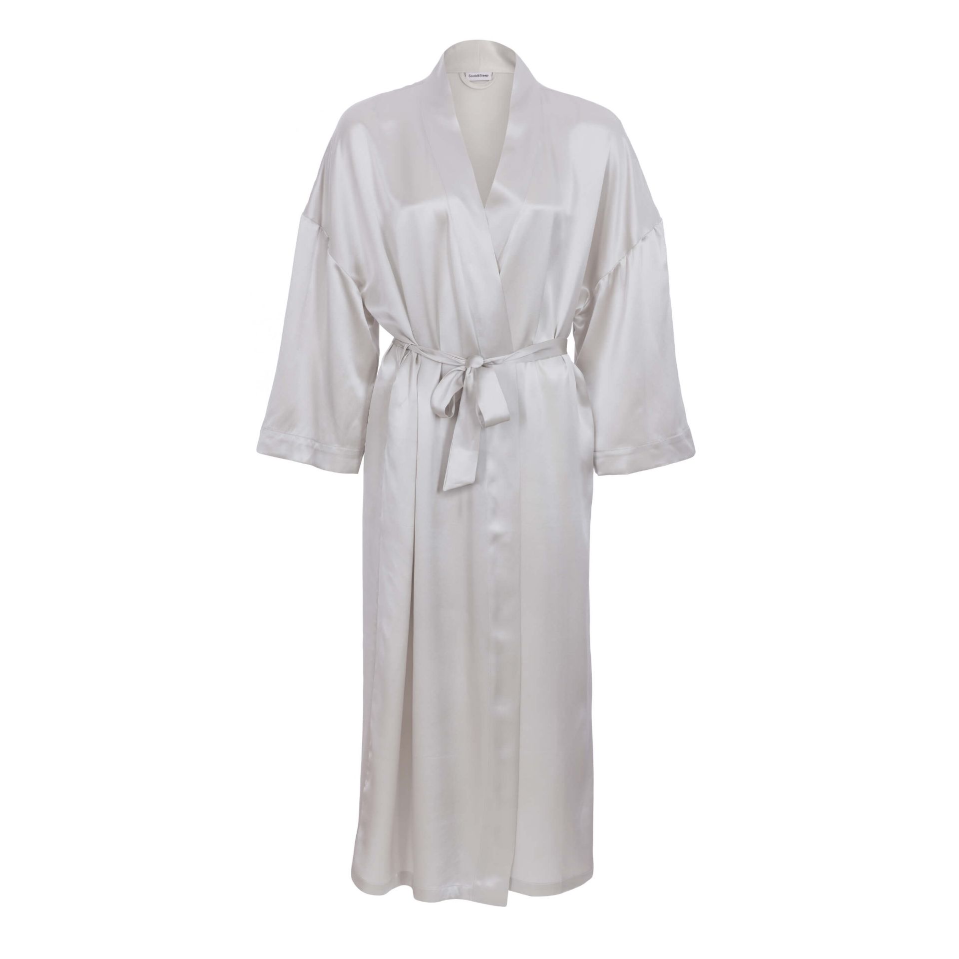 Soak & Sleep Antique Silver Pure Silk Small Robe RRP 69