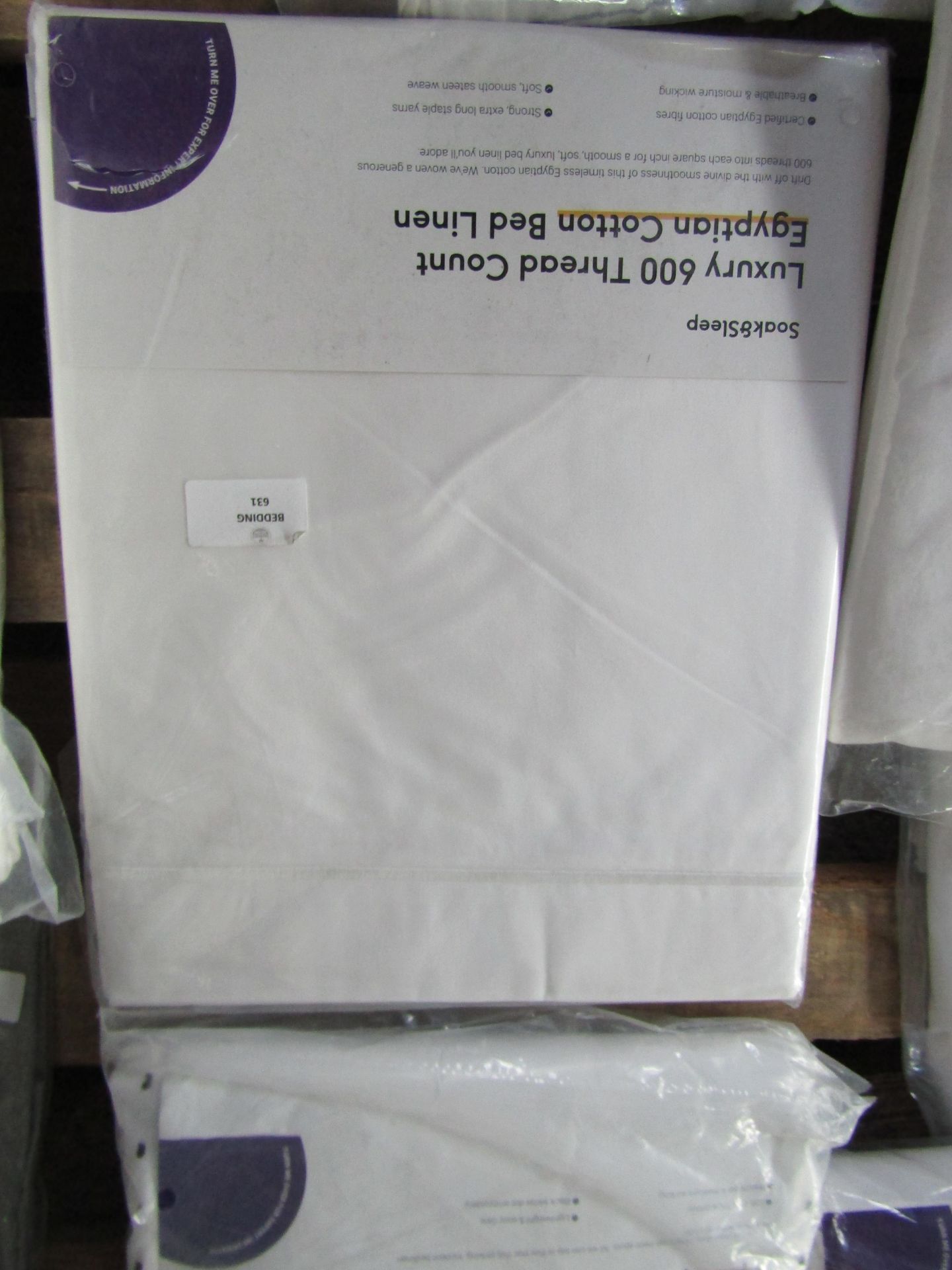 Soak & Sleep White 600TC Egyptian Cotton Single Flat Sheet RRP 45