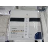 Soak & Sleep White/Navy 300TC Colour Border Cotton Standard Housewife Pillowcase Pair RRP 07