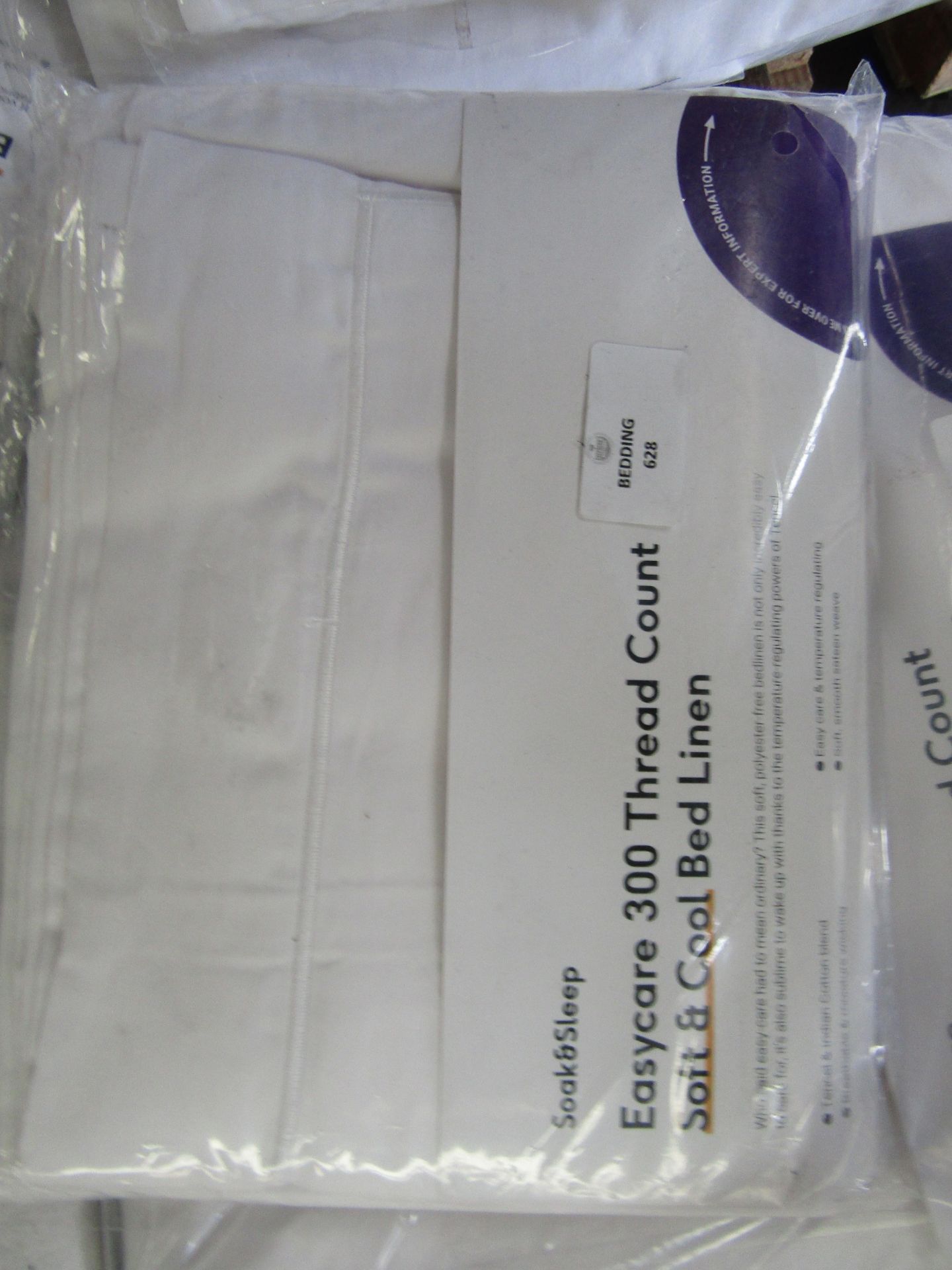 Soak & Sleep White/Grey 600TC Egyptian Cotton Superking Oxford Pillowcase Pair RRP 40