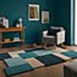 Abstract Rug Collage Teal Rectangle 150X240cm RRP 249