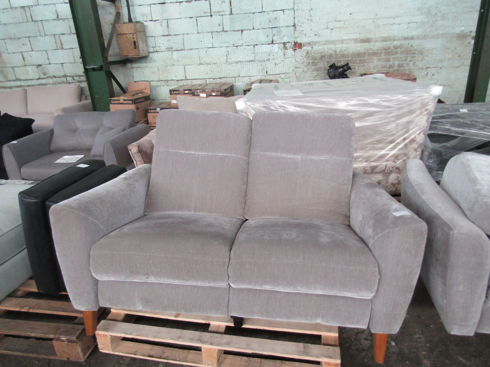Oak Furnitureland Dylan 2 Seater Electric Recliner Sofa in Oxford Grey Fabric RRP 999.99 Our Dylan - Image 2 of 2