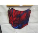 3 x Pretty Little Thing Red Abstract Print Chiffon Structured Bandeau Corset - Size 12, New With