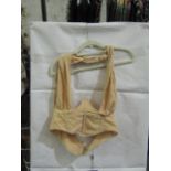 4x Pretty Little Thing Oatmeal Linen Look Cross Front Corset- Size 8, New & Packaged.