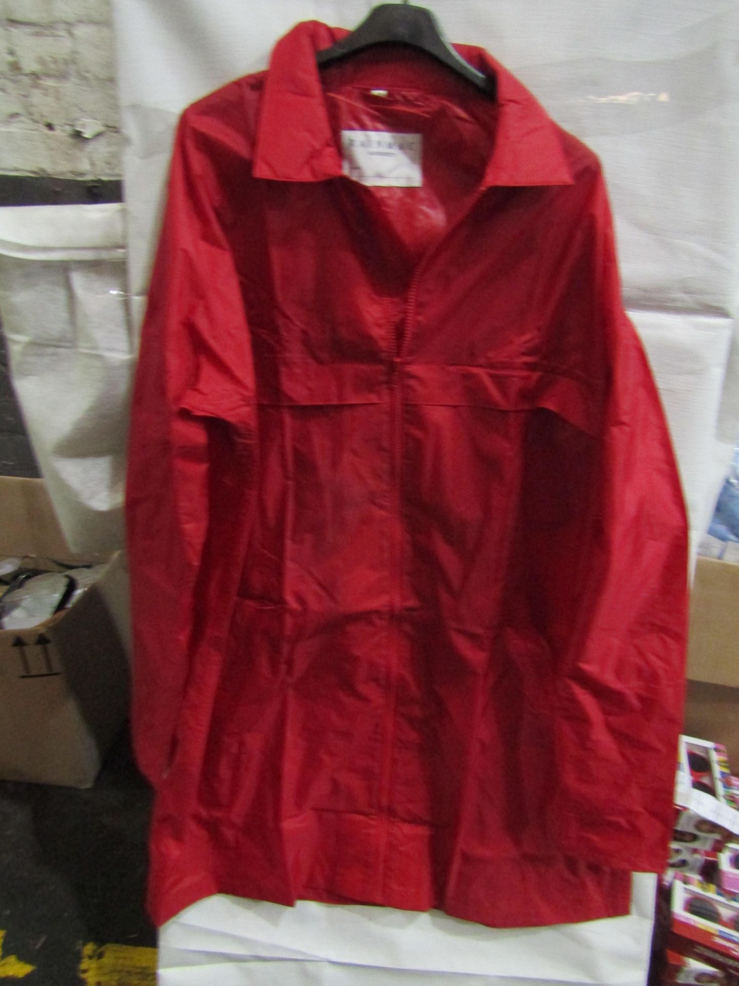 Rainmac Ladies Red Thin Rain Coat, Size: 20 - Unused & Packaged.