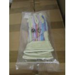 2x Deckchain Stripes-Rainbow Gaunt Gardening Gloves, Size S/M, New & Packaged.