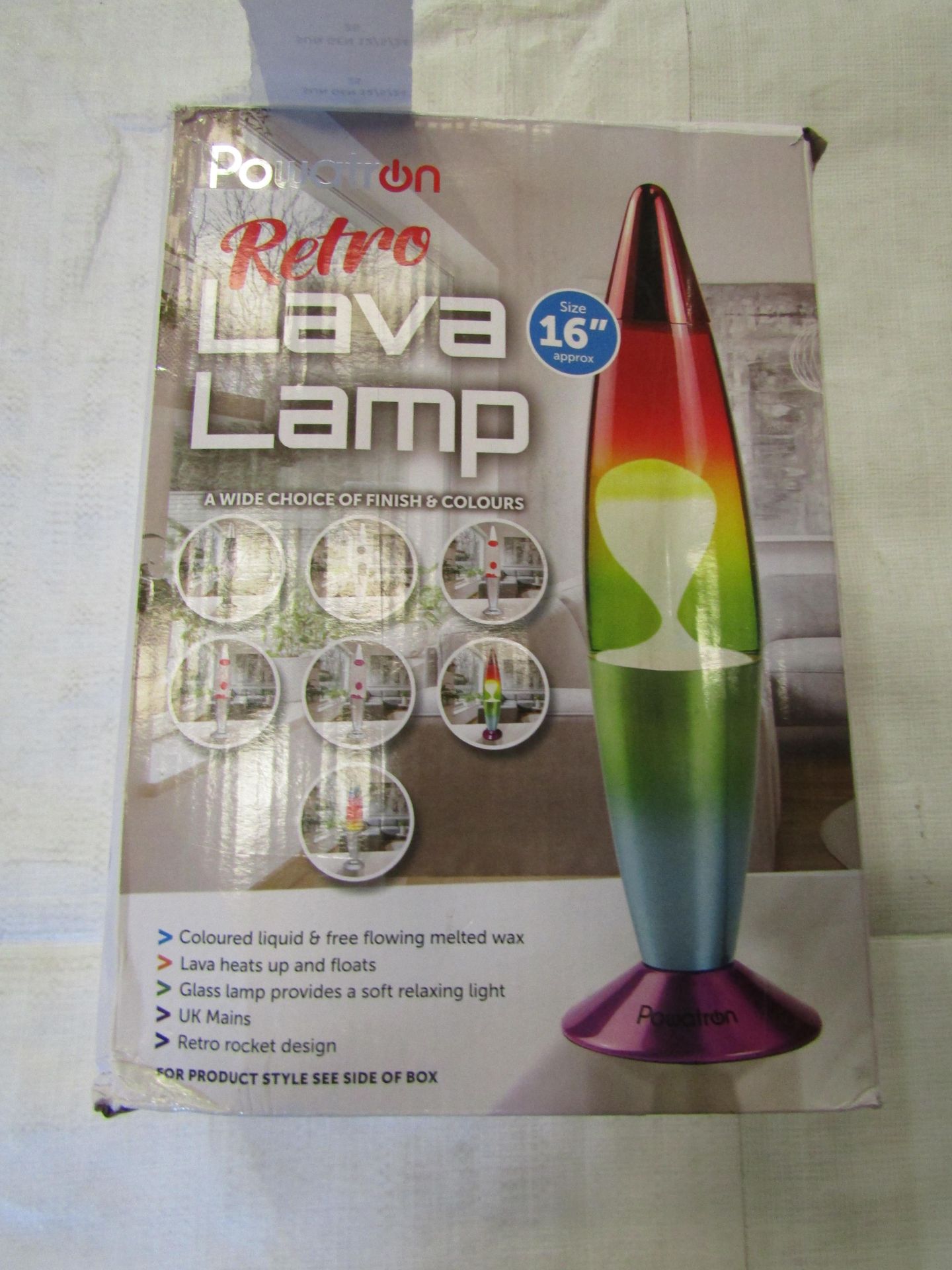 Powatron 16" Retro Lava Lamp - Unchecked & Boxed.