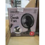 Asab 2 in 1 Desk Fan, 6" Unchecked & Boxed.