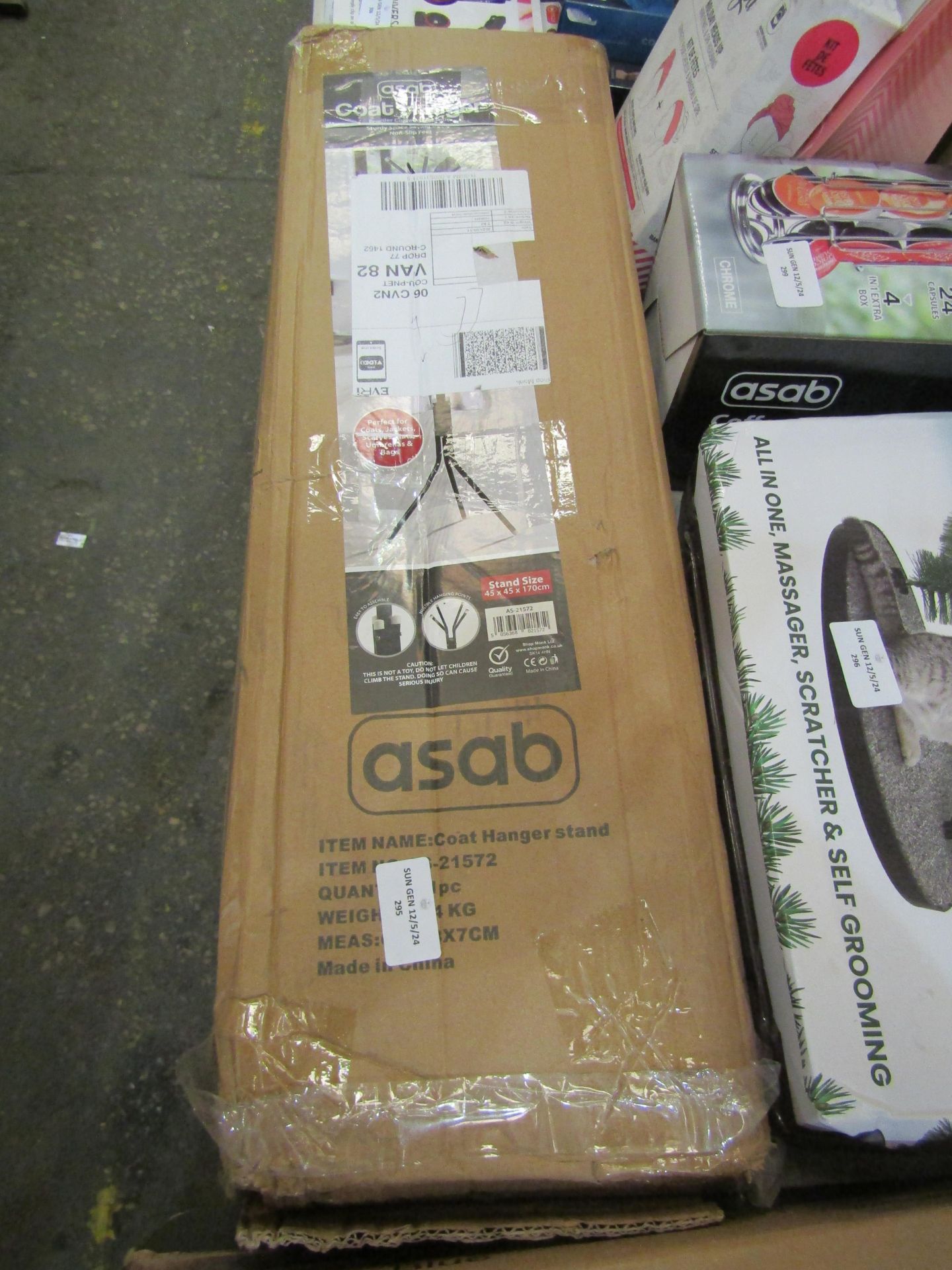 Asab Coat Hanger, 45x45x170cm, Unchecked & Boxed.