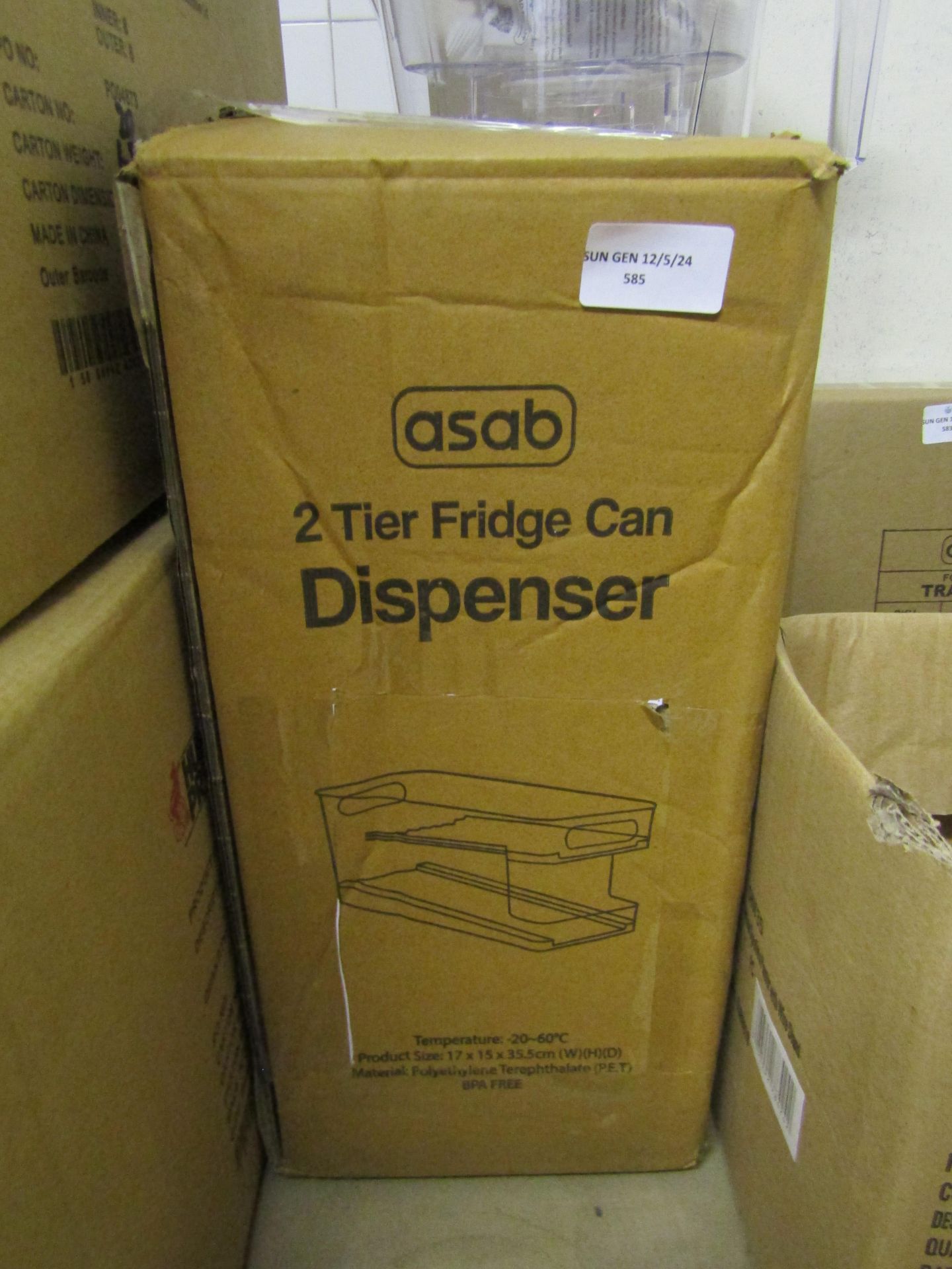 Asab 2Tier Fridge Can Dispenser, Unchecked & Boxed.