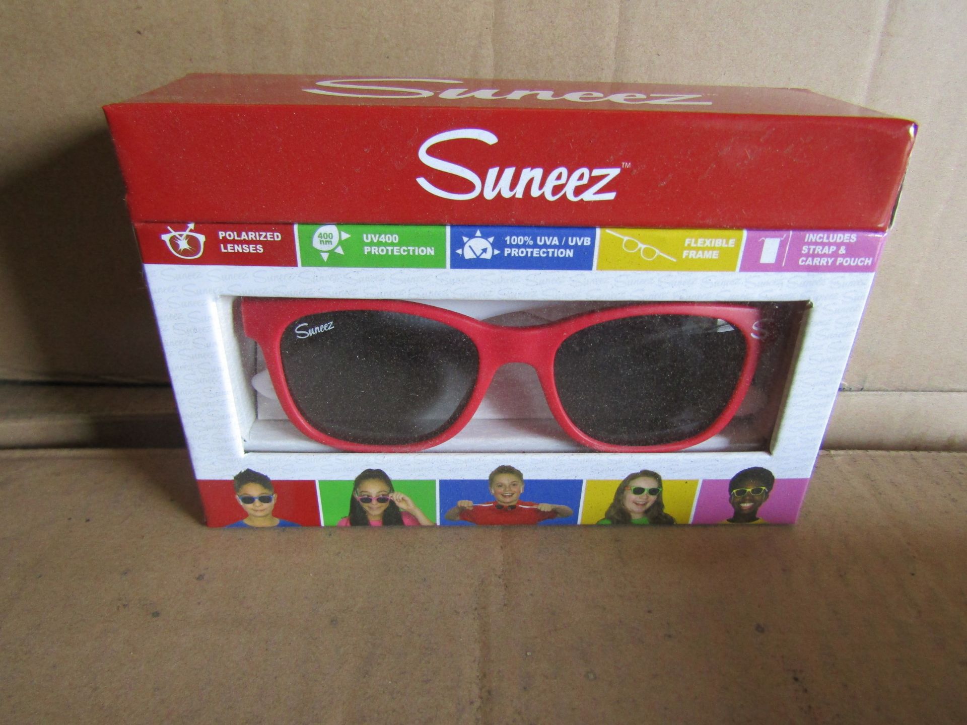 10x Suneez Sun Glasses, Red - New & Boxed.