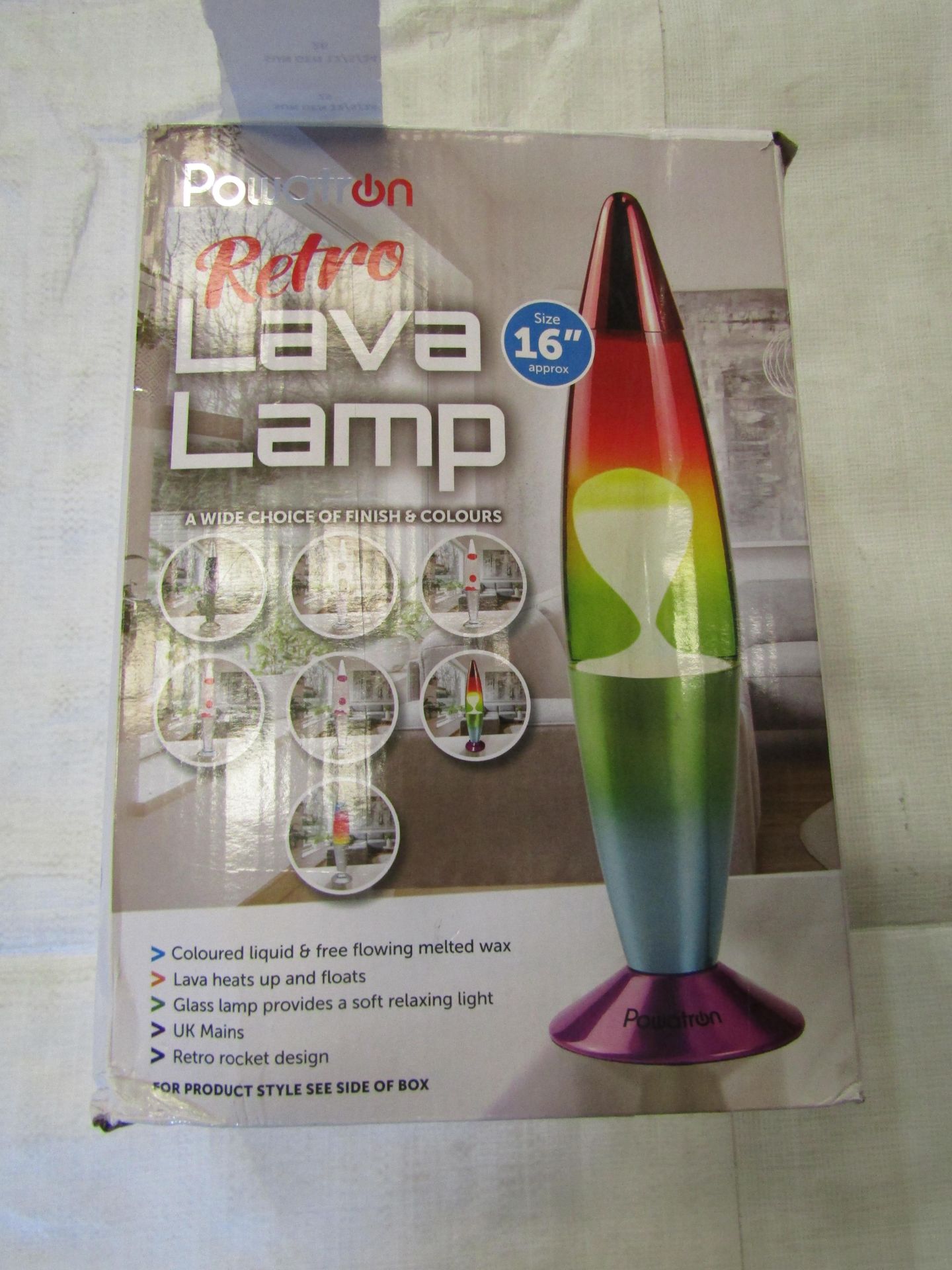 Powatron 16" Retro Lava Lamp - Unchecked & Boxed.