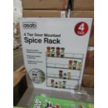 Asab 4 Tier Door Mounted Spice Rack, Unchecked & Boxed.