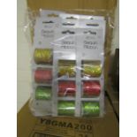 Box Of 24x Giftmaker Sequin Reels,2m, Red, Gold, Green, Unchecked & Packaged.