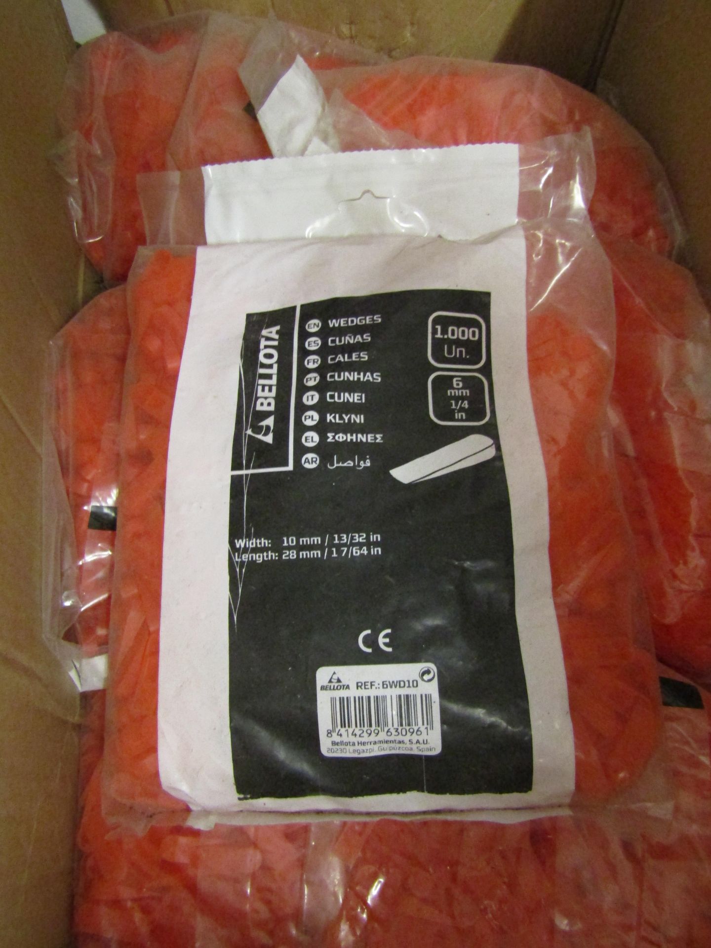 Bellota - Orange 6mm Wedges ( Pack of 1000 ) - New & Packaged.