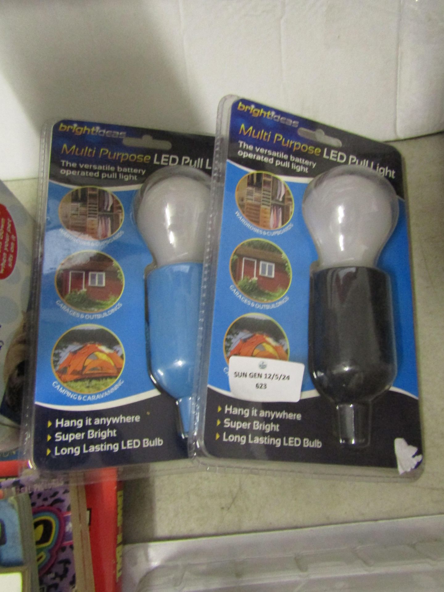 2x Bright Ideas Multi Purpose Led Pull Lights, Unchecked & Packaged.