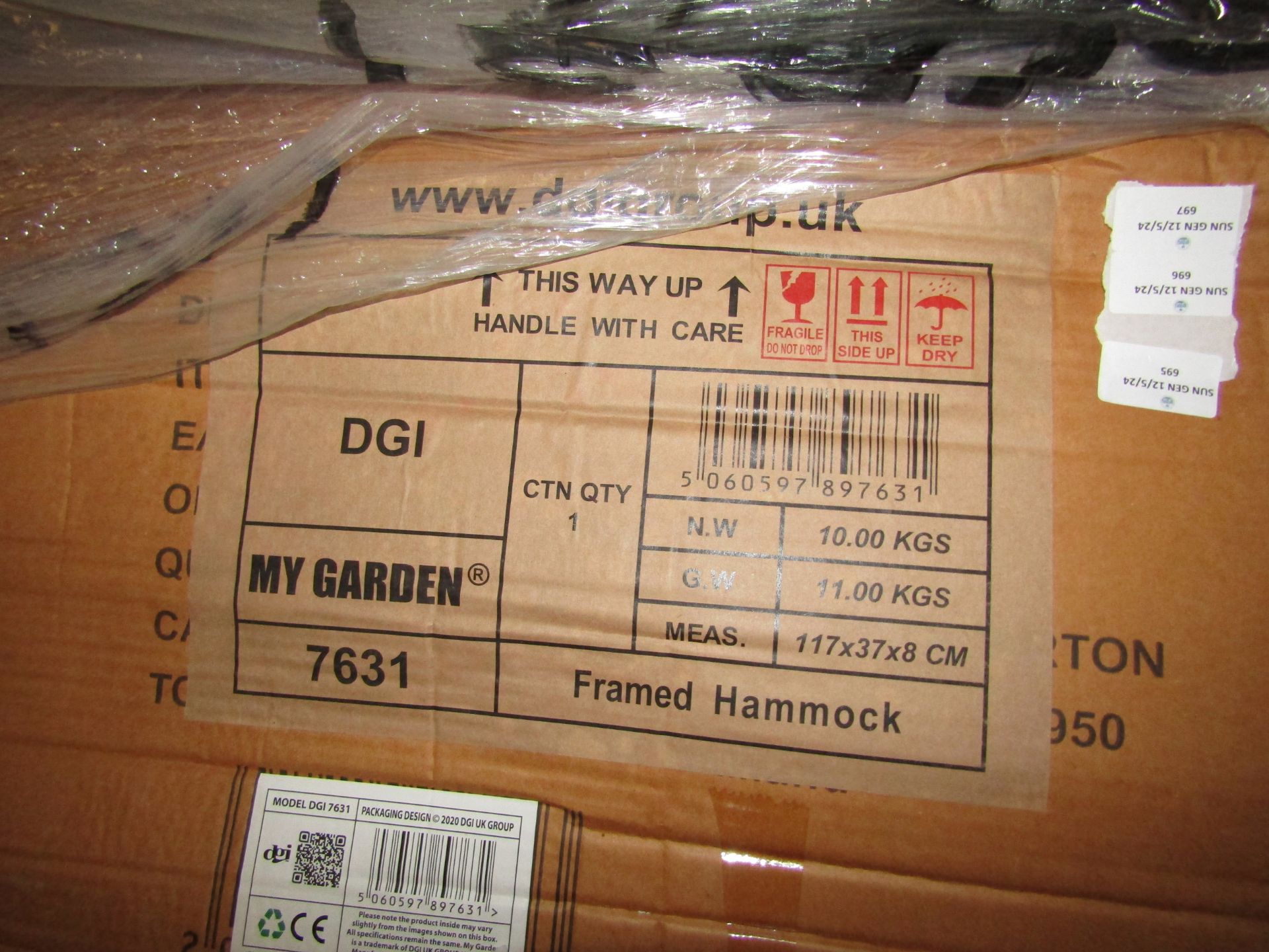 2 My Garden Framed Hammock, 117x37x8cm, Unchecked & Boxed, Viewing Is Advised.