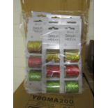 Box Of 24x Giftmaker Sequin Reels,2m, Red, Gold, Green, Unchecked & Packaged.