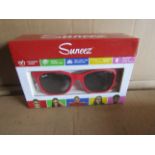 10x Suneez Sun Glasses, Red - New & Boxed.