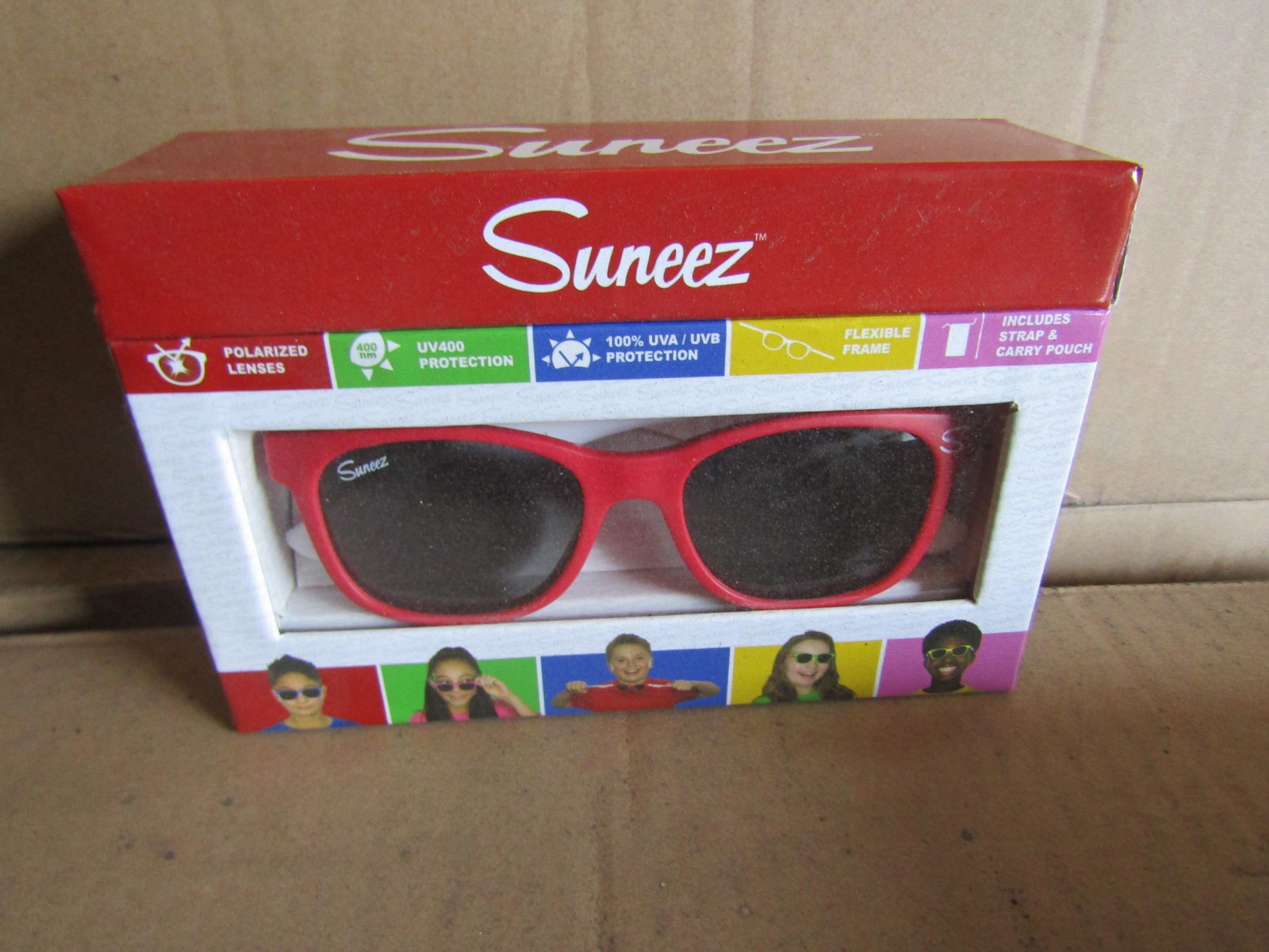 10x Suneez Sun Glasses, Red - New & Boxed.