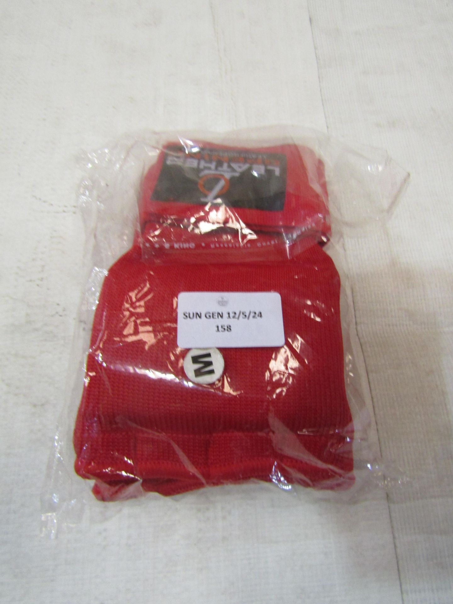 Leather Opening Red Boxing Gel Gloves, Size: M - Unused & Packaged.