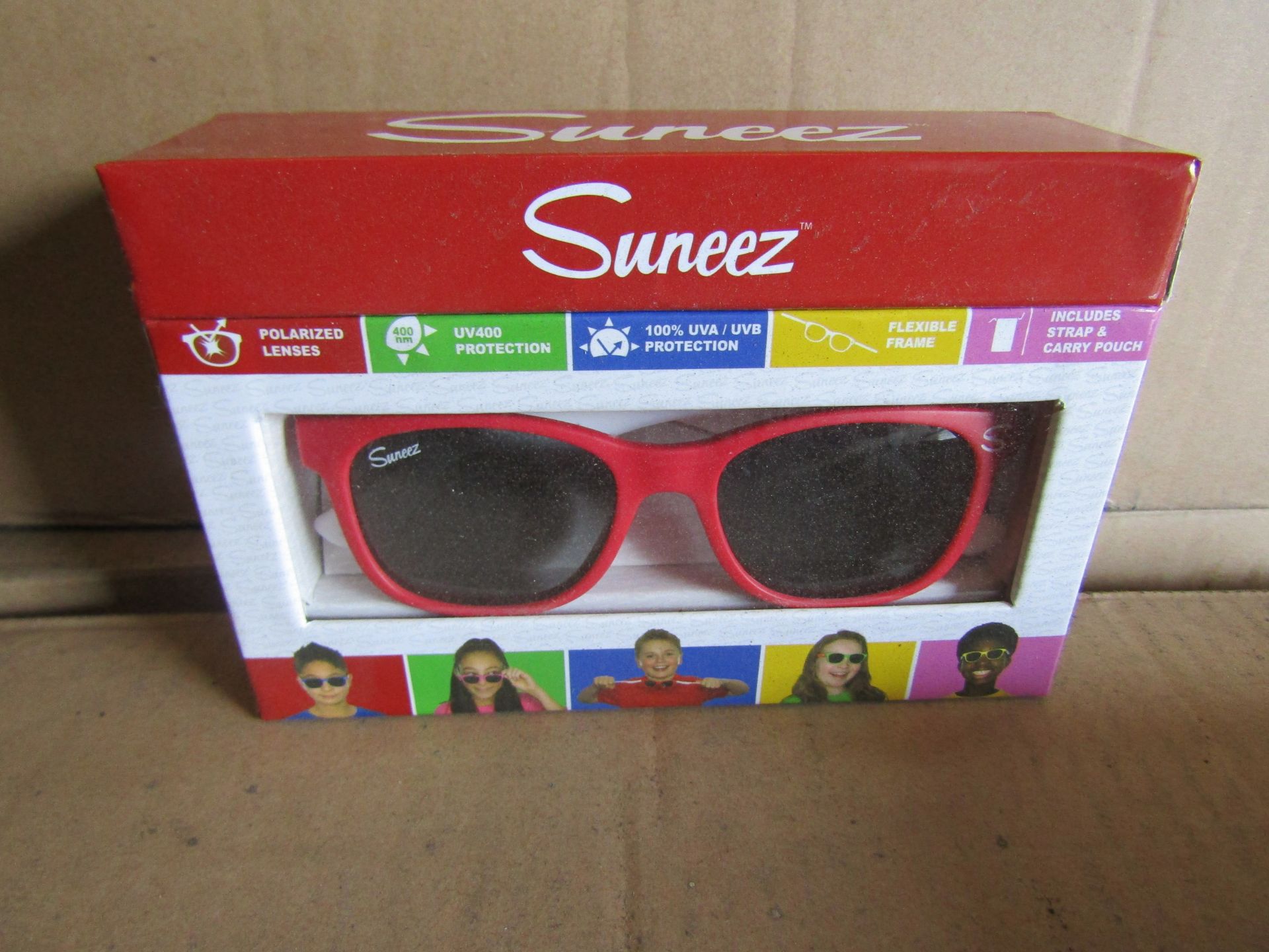 10x Suneez Sun Glasses, Red - New & Boxed.