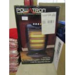 Powatron Halogen Heater 3 Tubes Oscillating Function, 400/800/1200w - Unchecked & Boxed.