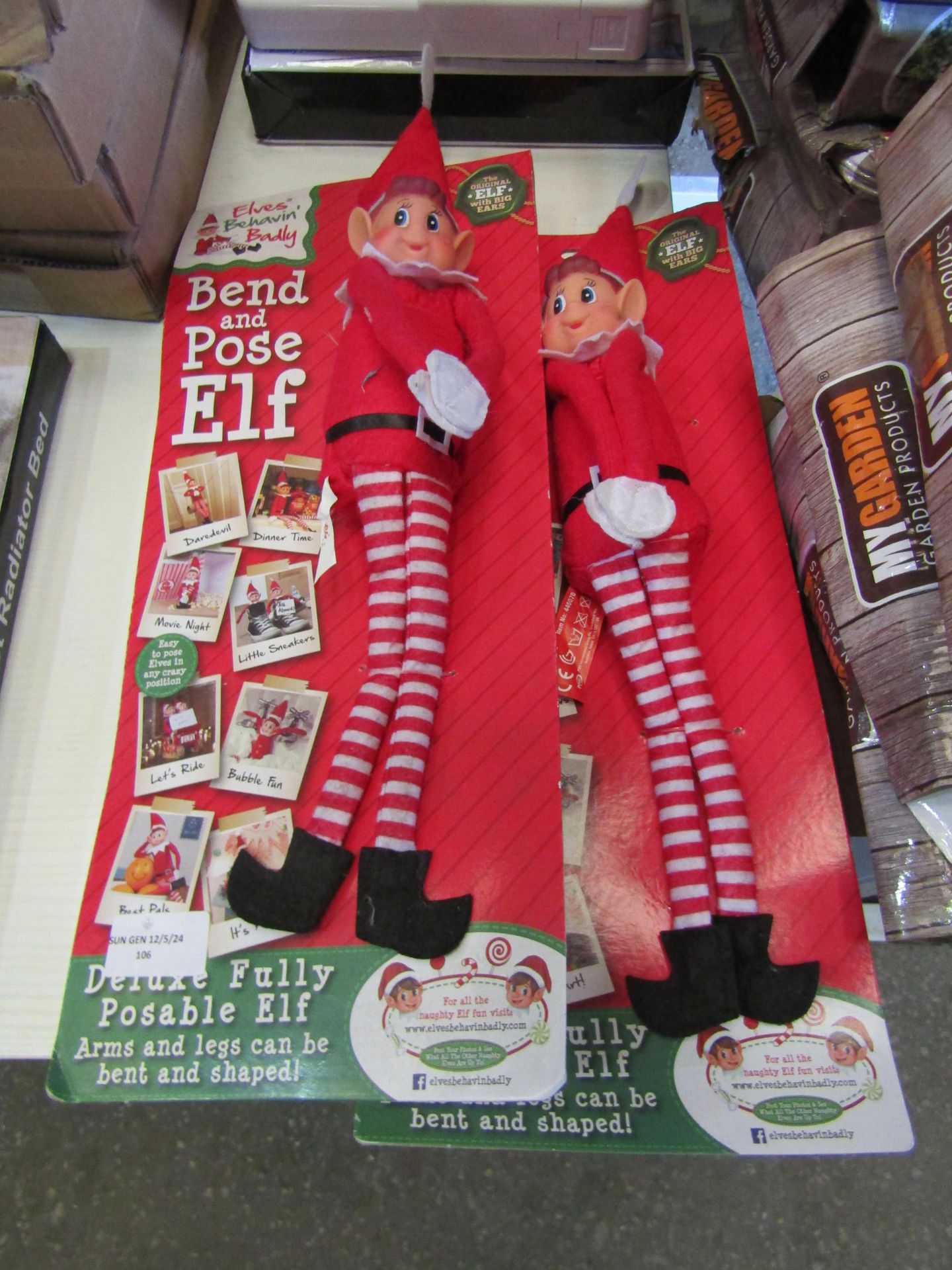 2x Elves Behavin' Badly Bend & Pose Elf - Both Unused & Packaged.