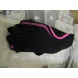 5x Sports gloves with smart phone fore finger, new Black & Pink, size XL