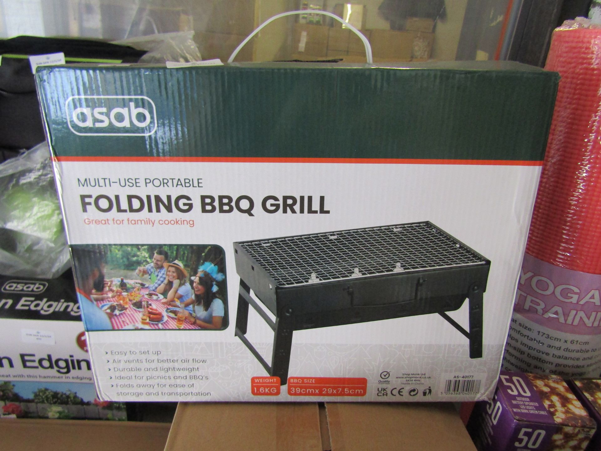 Asab Multi-Use Portable Folding BBQ Grill, Unchecked & Boxed.