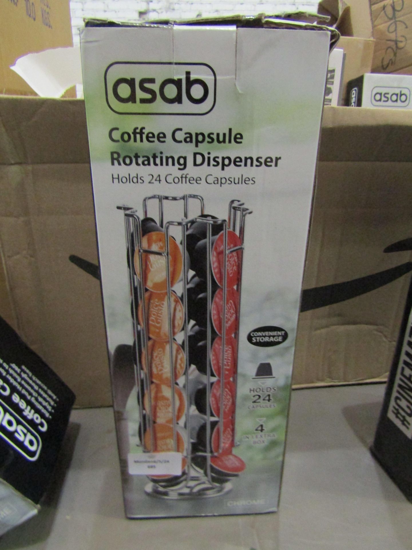 Asab Coffee Capsule Rotating Dispenser, Unchecked & Boxed.