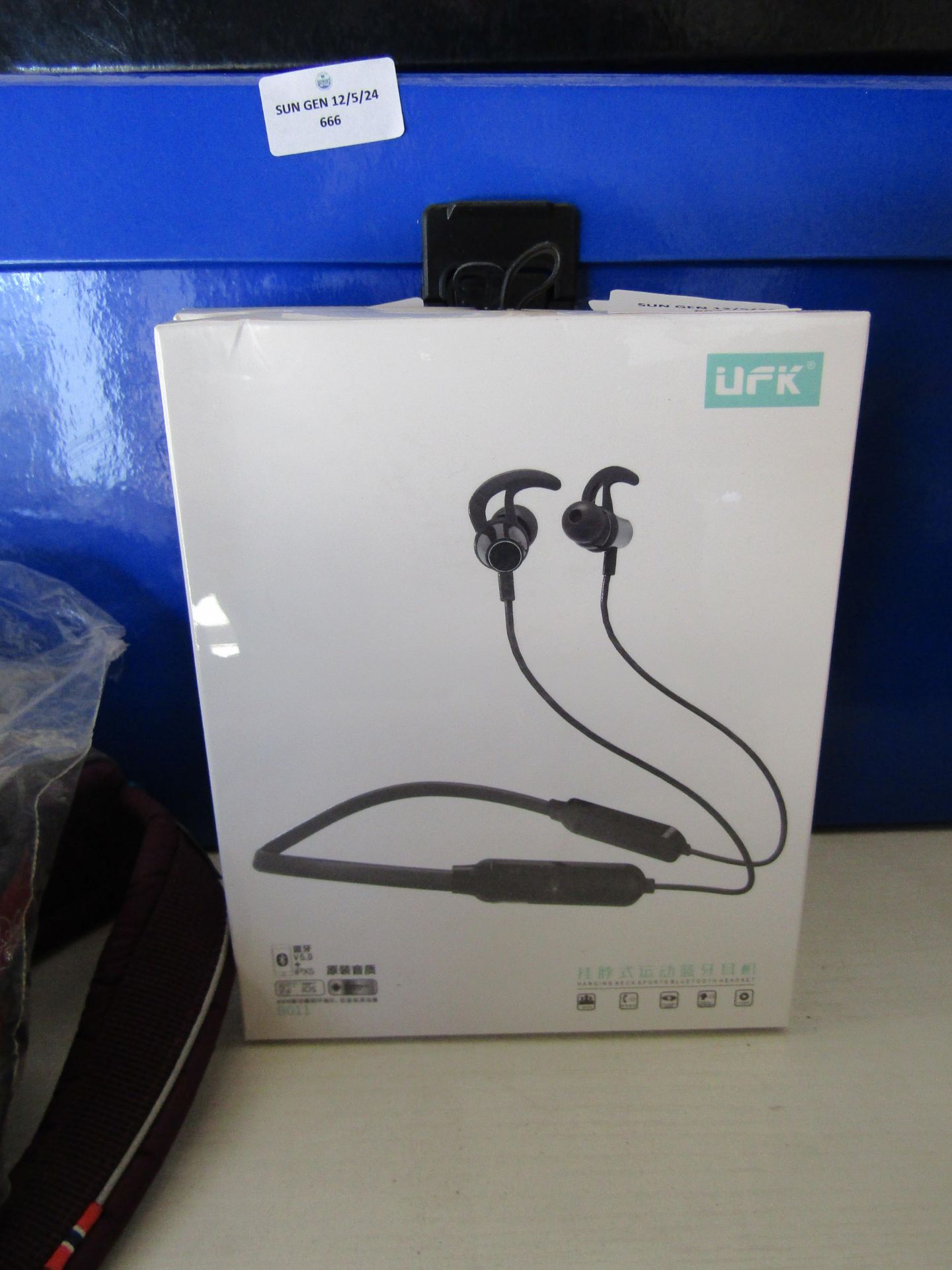 Ufk Hanging Neck Sports Bluetooth Headset, Unchecked & Packaged.