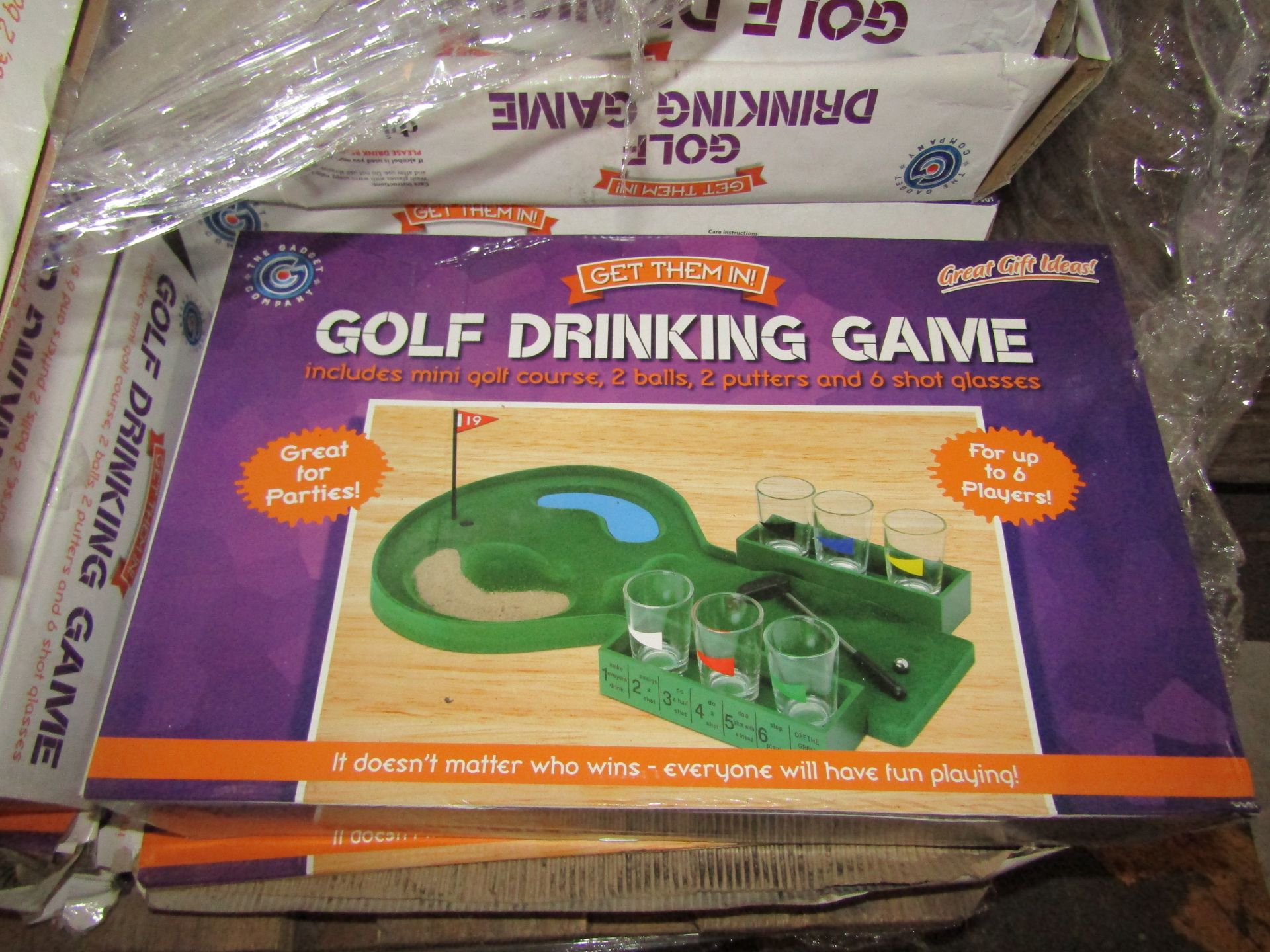 2x The Gadget Company " Get Them In " Golf Drinking Game For Up To 6 Players - Unchecked & Boxed.