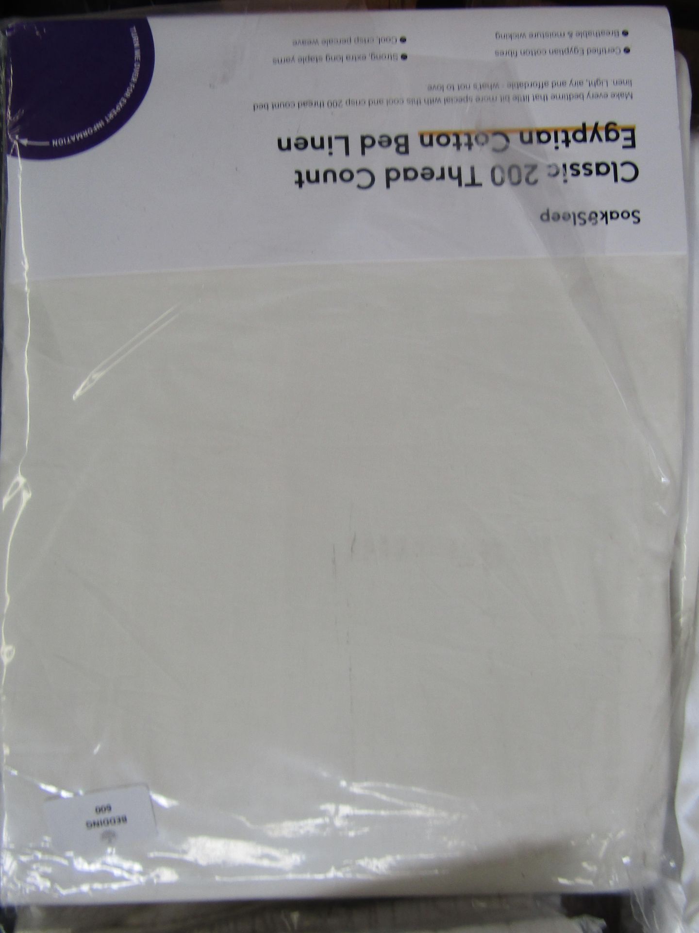 Soak & Sleep Soak & Sleep Ivory 200TC Egyptian Cotton Superking 40cm Fitted Sheet RRP 29 - Image 2 of 2