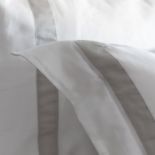 Soak & Sleep White/Light Grey 300 Thread Count Colour Border Cotton Double Duvet Cover RRP 45