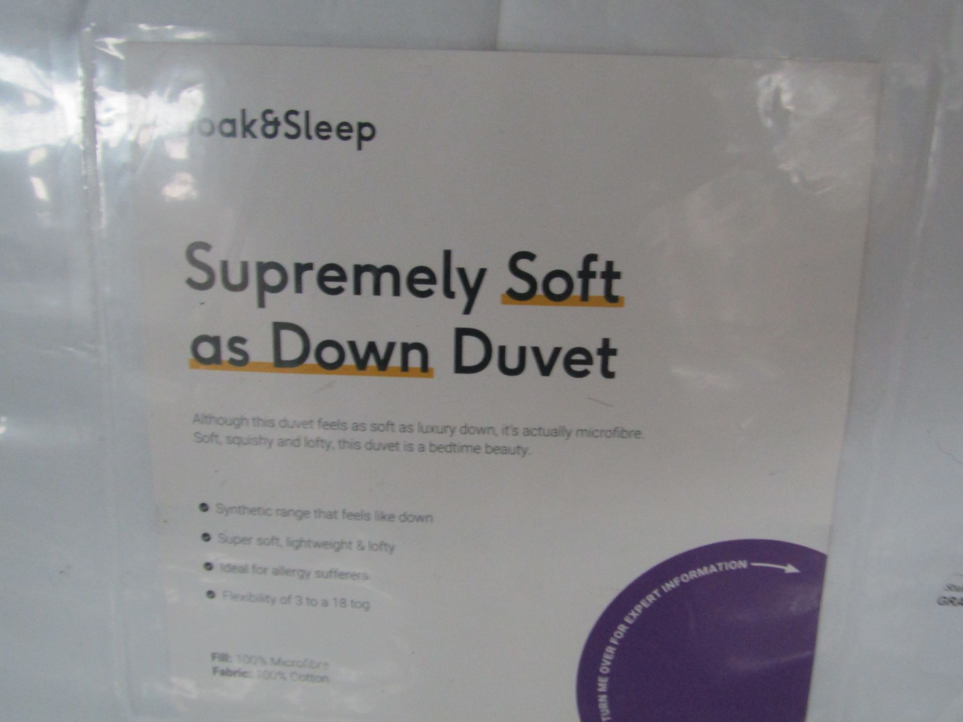 Soak & Sleep Supremely Soft As Down Duvet - Emperor - All Season RRP 188 - Image 2 of 2