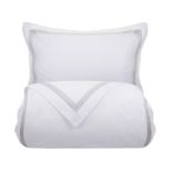 Soak & Sleep Soak & Sleep White/Light Grey 300TC Colour Border Cotton Single Flat Sheet RRP 18