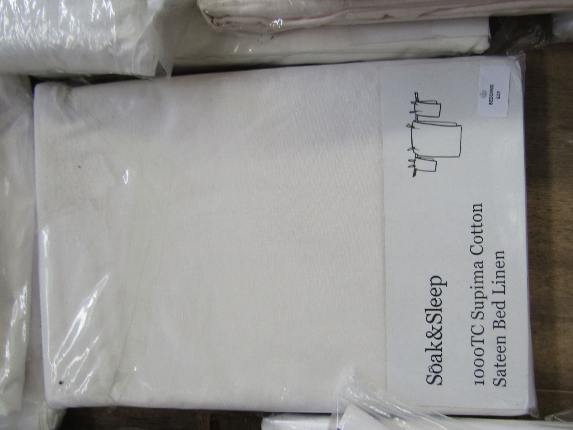 Soak & Sleep Soak & Sleep White 1000 Thread Count Supima Cotton Double 40cm Fitted Sheet RRP 100 - Image 2 of 2