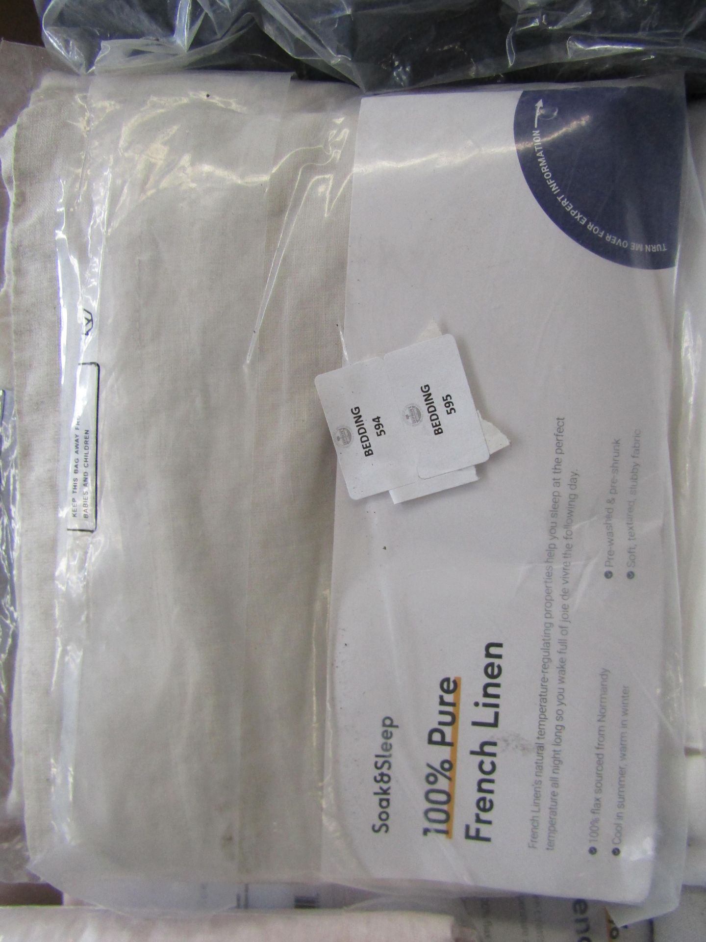 Soak & Sleep Soak & Sleep Natural French Linen Standard Oxford Pillowcase Pair RRP 17 - Image 2 of 2
