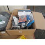 Mixed Box Of Various Assorted Phone, Wires, TV Remotes, Unchecked.