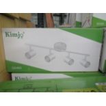 Kimjo - White Adjustable Angle 4-Way Spotlight Ceiling Light - Boxed.