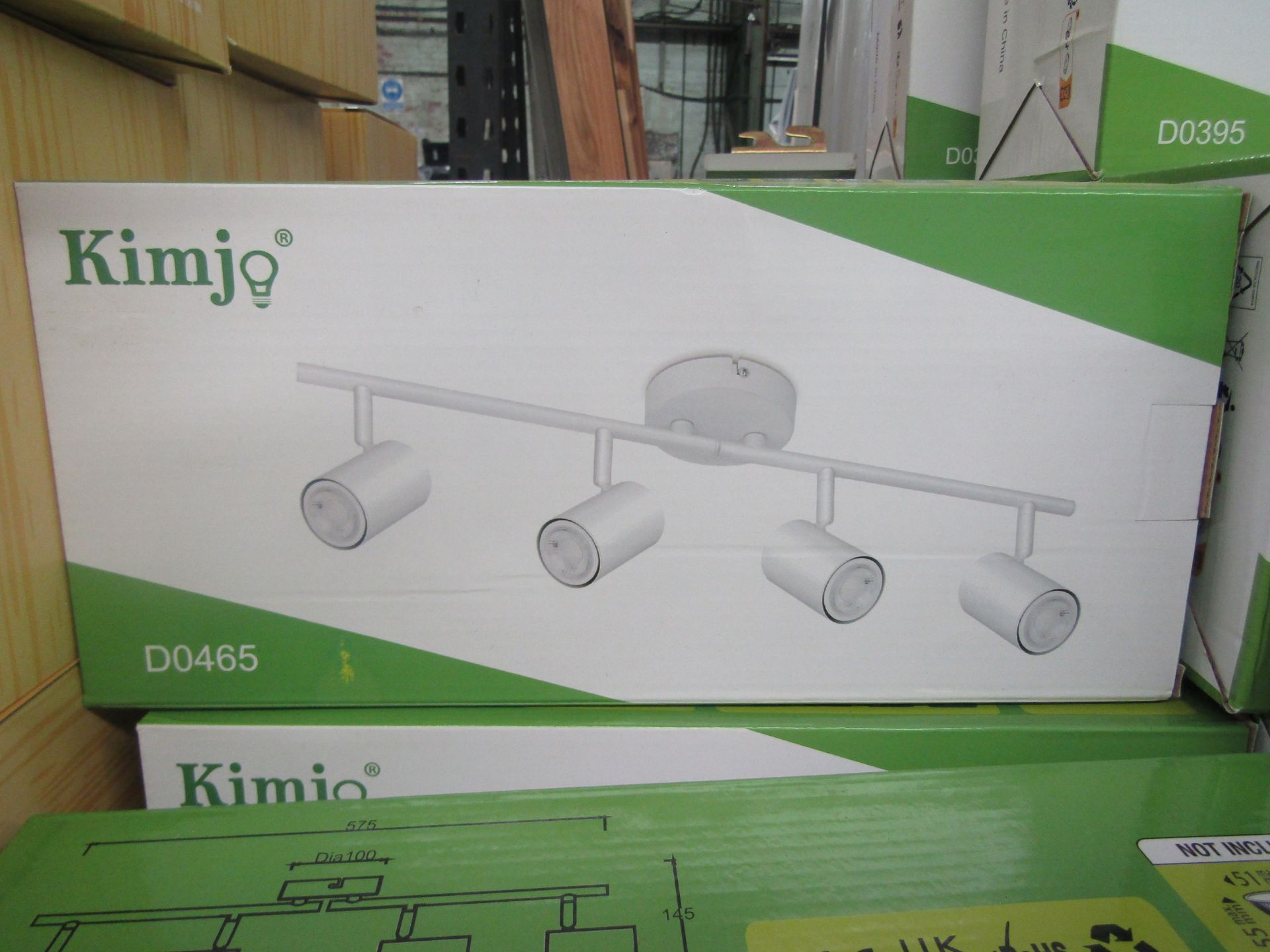 Kimjo - White Adjustable Angle 4-Way Spotlight Ceiling Light - Boxed.