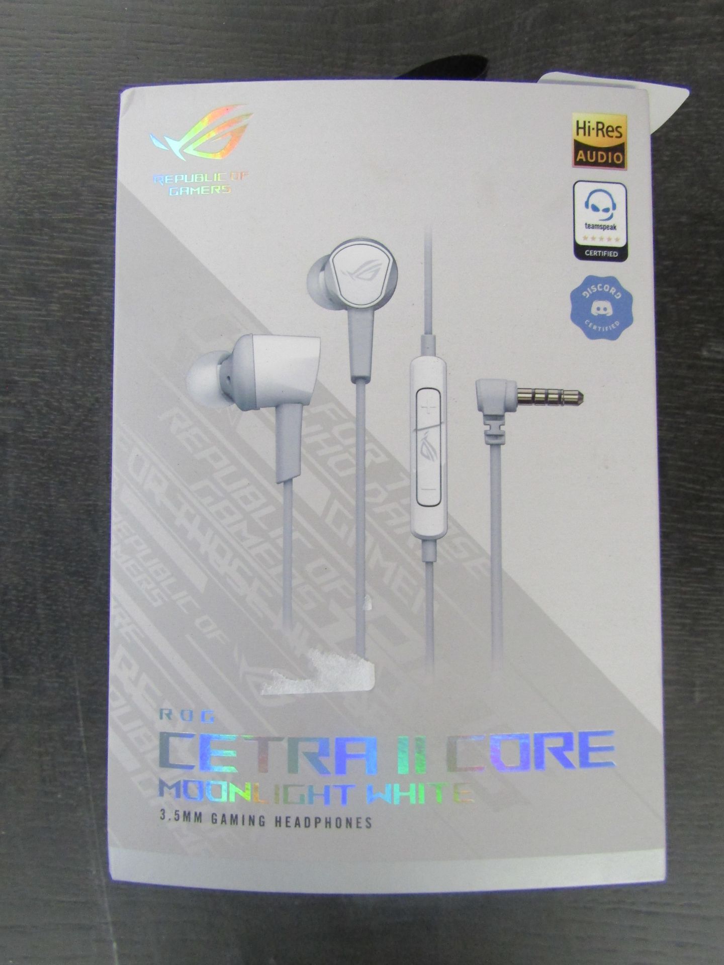 Republic Of Gamers Rog Centra II Core 3.5mm Gaming Headphones, Moonlight White - Unchecked & Boxed