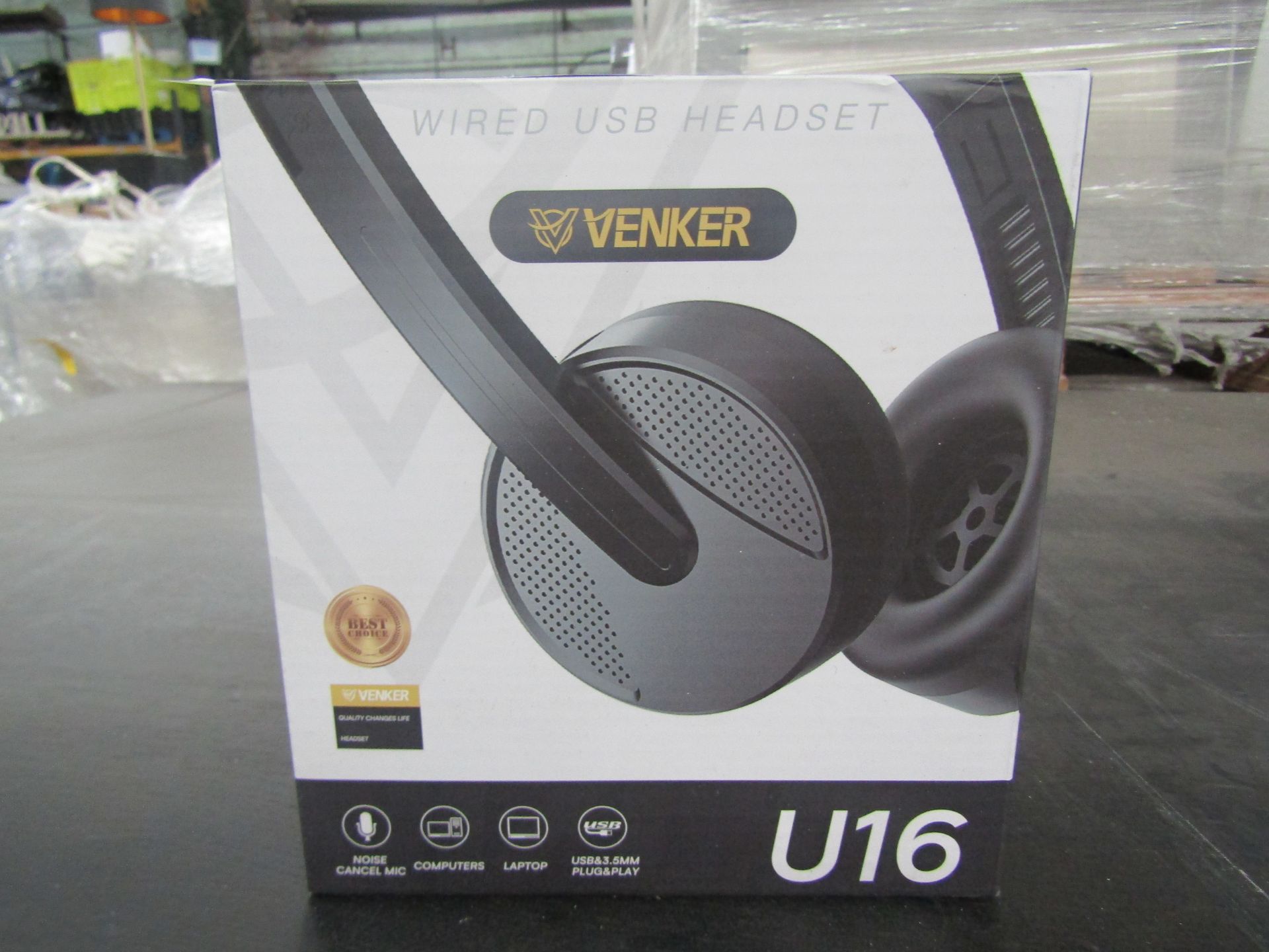 Venker Wired USB Headset U16 - Unchecked & Boxed.