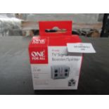 One For All 1-Way TV Signal Booster Up To 23 Db - Unchecked & Boxed.