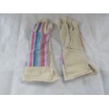 2X Deckchain Stripes - Rainbow Gaunt Gardening Gloves - Size M/L - New & Packaged.