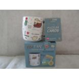 6X Teatime Challenge Puzzler - Includes 1x Mug & 50 Puzzler Cards - New & Boxed.